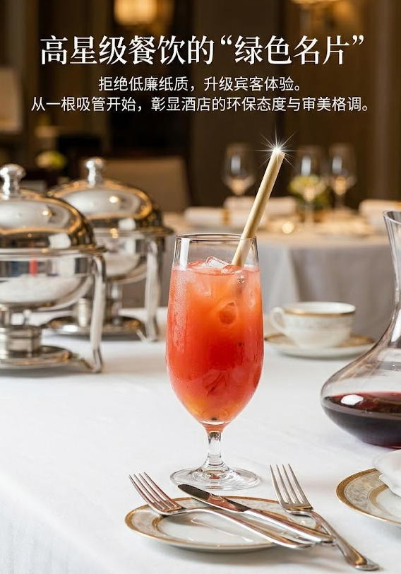 五星级酒店环保植物吸管场景
